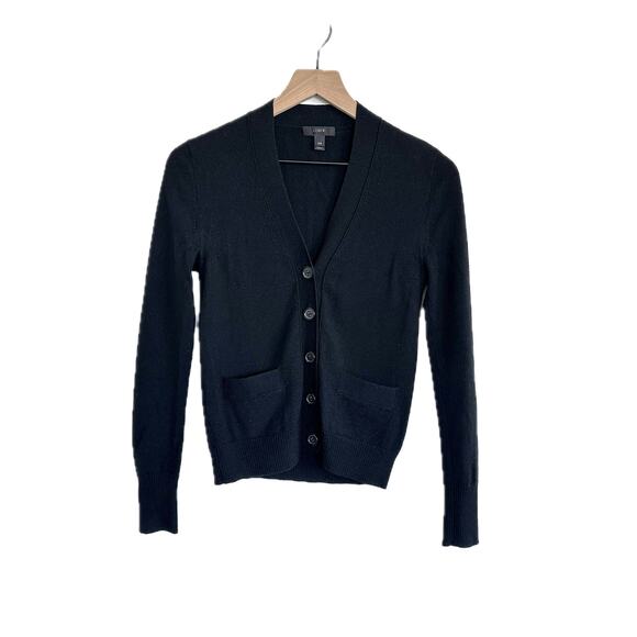 J. Crew Black Merino Wool Cardigan Size XXS - Picture 3 of 8